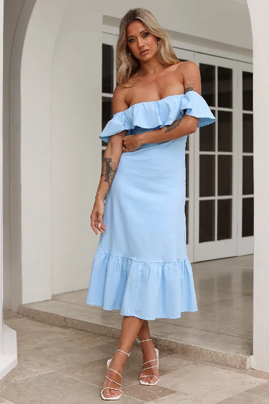 Bliss Abundance Midi Dress Blue