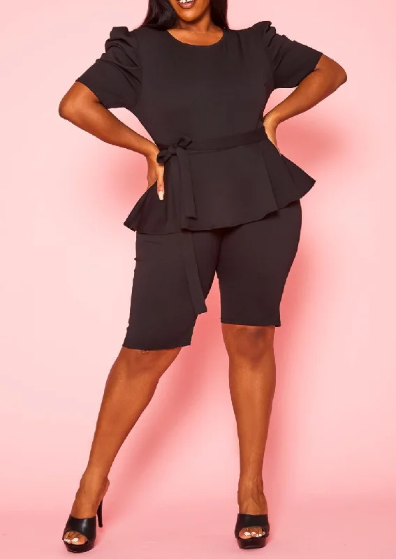 HI Curvy Plus Size Women Peplum Style Trendy Romper