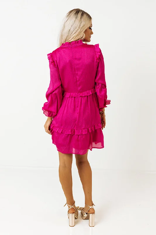 Wishing For Wine Dress In Hot Pink