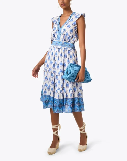 Annabelle Blue Cotton Silk Dress