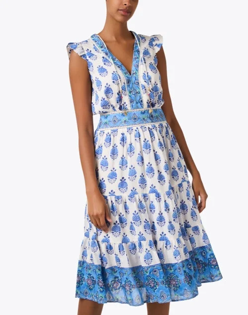 Annabelle Blue Cotton Silk Dress