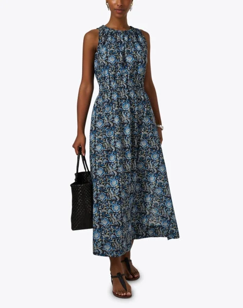 Bali Black and Blue Print Dress