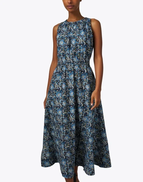 Bali Black and Blue Print Dress