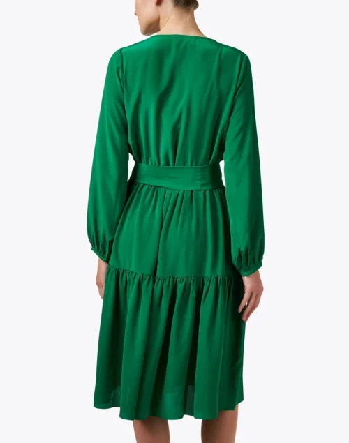 Pauline Green Silk Midi Dress