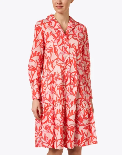 Pink and Red Print Cotton Dress