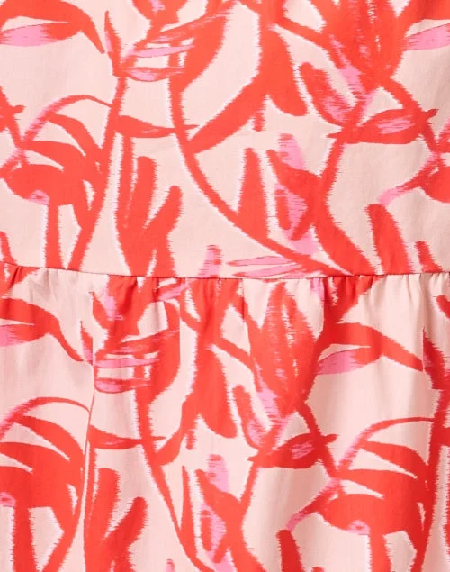 Pink and Red Print Cotton Dress