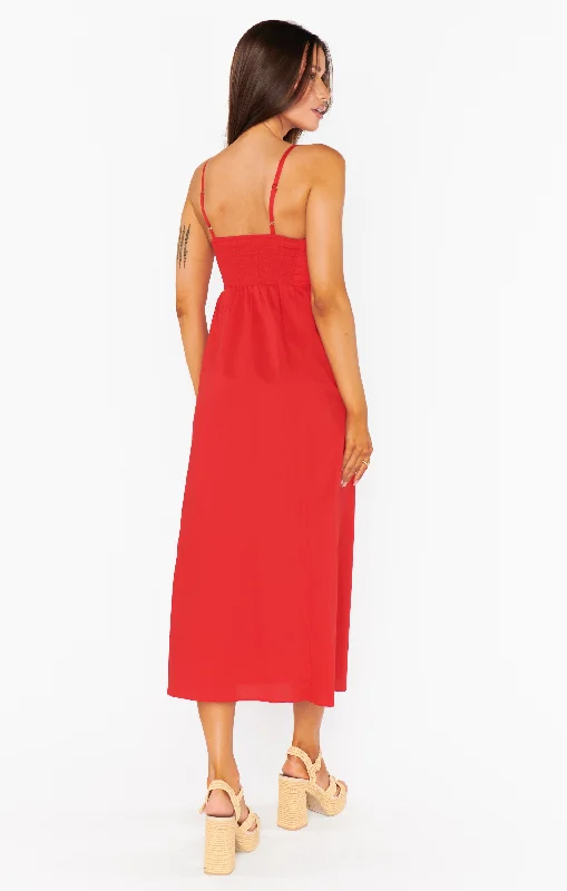 Allegra Midi Dress ~ Cherry Poplin