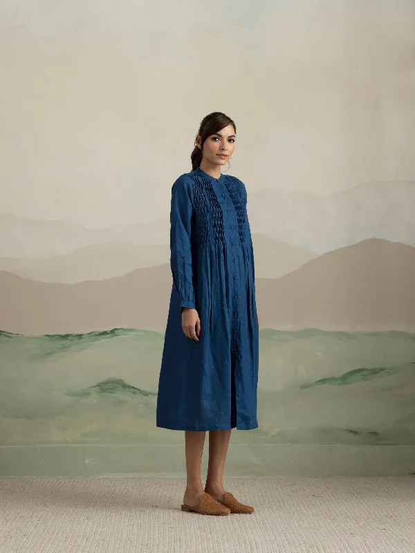 Blue Creek Smock Linen Midi Dress