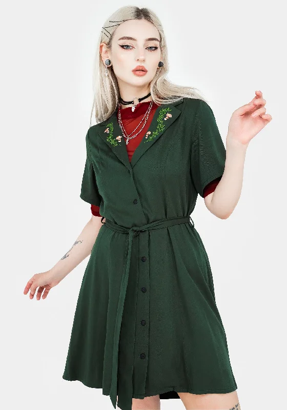 Fable Button Up Mini Shirt Dress