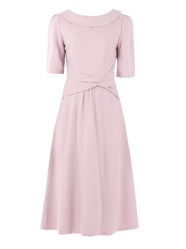 Jolie Moi Fold Over Fit and Flare Midi Dress, Heather