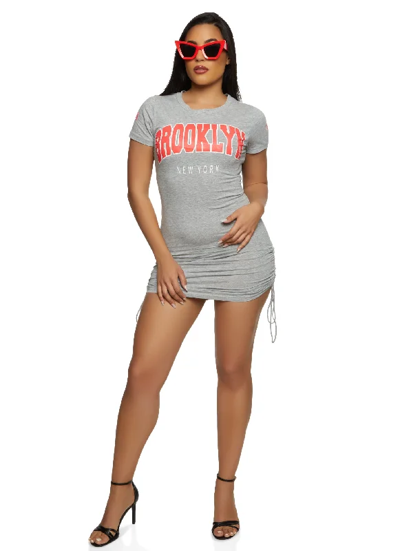 Brooklyn New York Graphic T Shirt Mini Dress