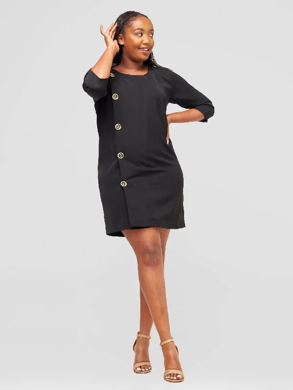 HOT Plush Blazer Dress - Black