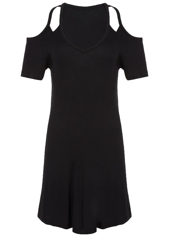 Cold-shoulder dress - Black