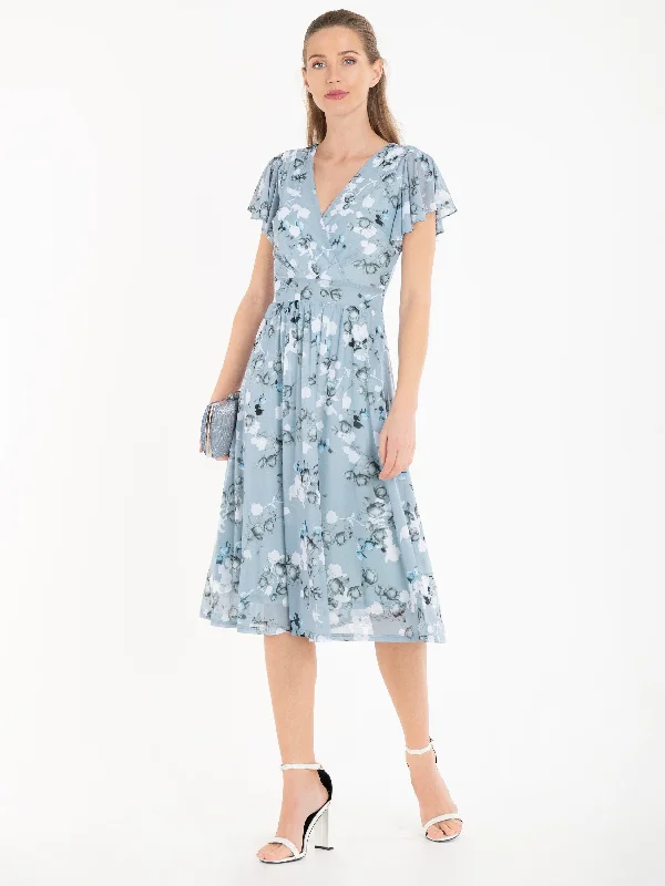 Jolie Moi Chailee Midi Dress, Blue Floral