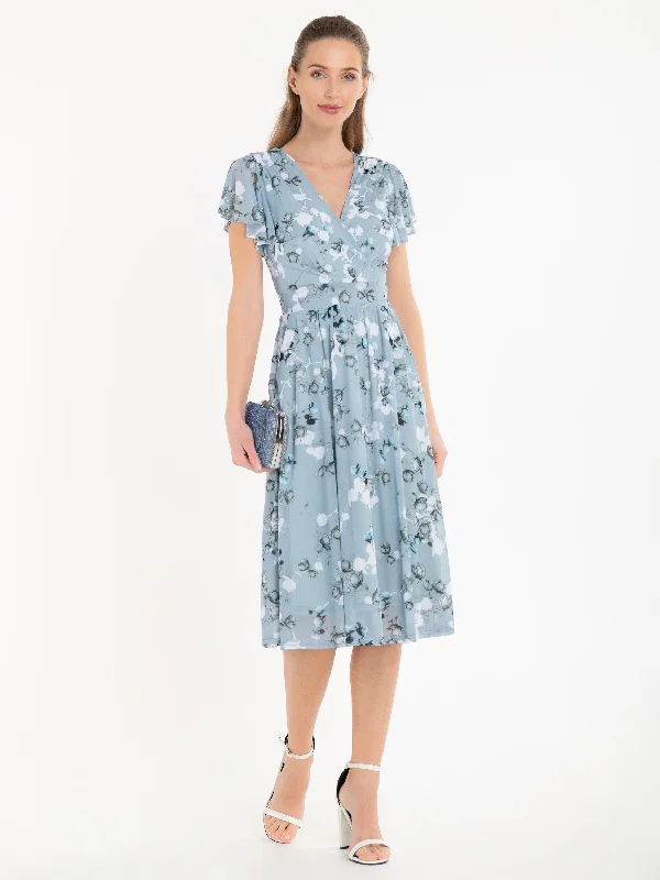 Jolie Moi Chailee Midi Dress, Blue Floral