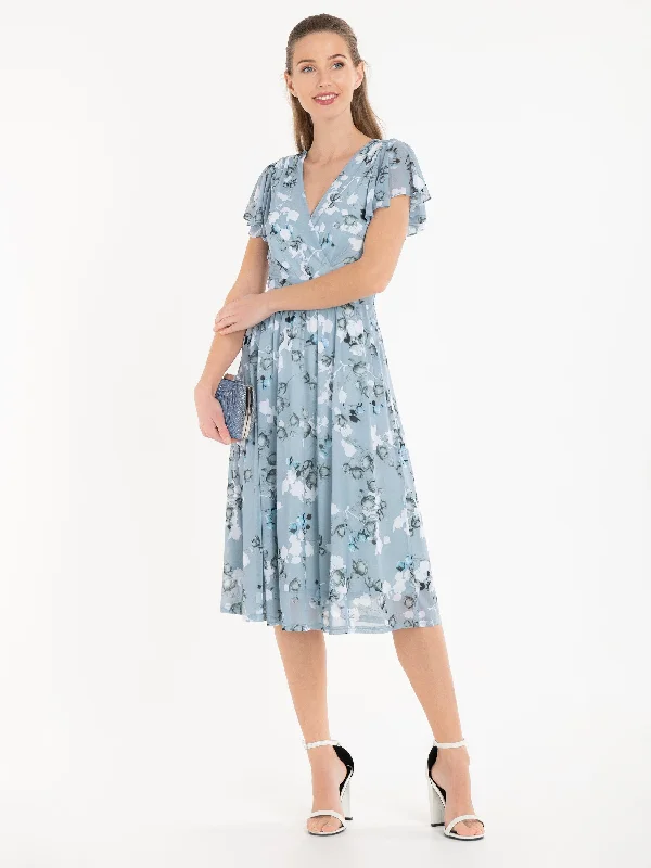 Jolie Moi Chailee Midi Dress, Blue Floral