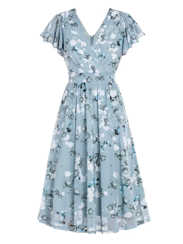 Jolie Moi Chailee Midi Dress, Blue Floral