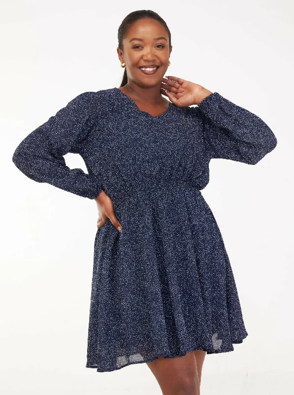 Kakiba Collections Zuri Dress - Blue / White