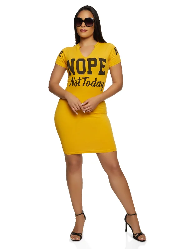 Nope Not Today Graphic T Shirt Mini Dress