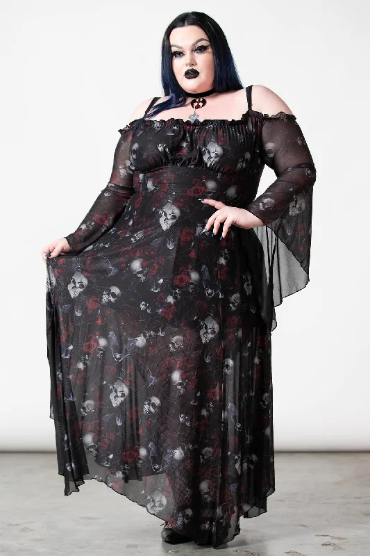 Mystic Meadow Mesh Maxi Dress [PLUS]