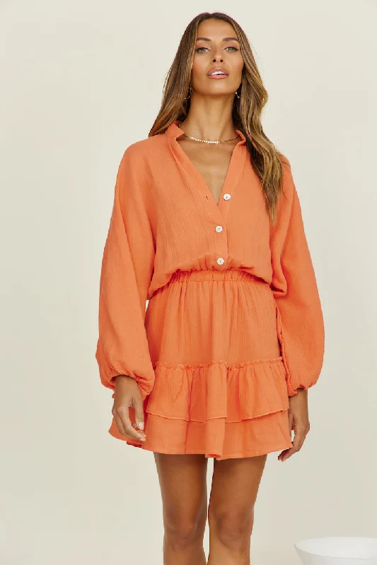 Peach Sunsets Dress Orange