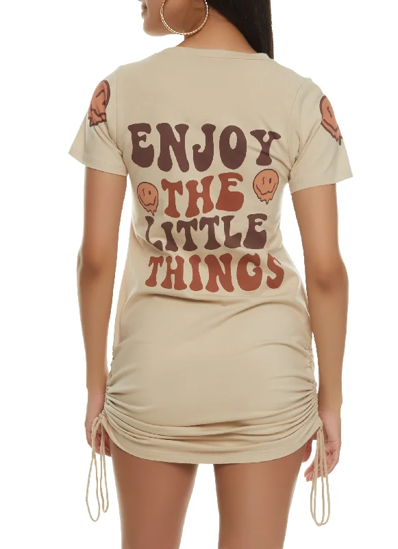 Enjoy The Little Things Back Graphic T Shirt Dress