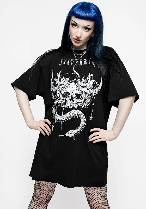 Temptation Snakes Oversized Tee Dress