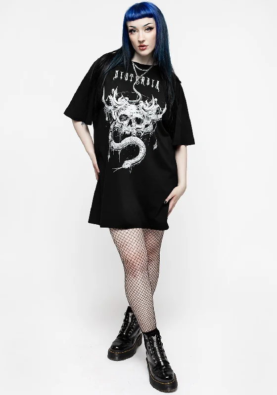 Temptation Snakes Oversized Tee Dress