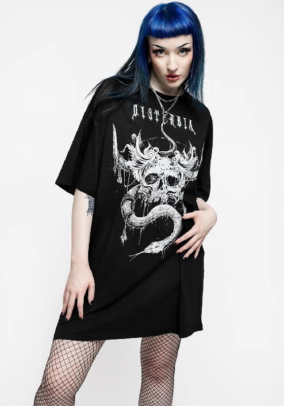 Temptation Snakes Oversized Tee Dress