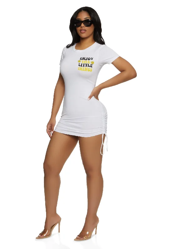 Enjoy The Little Things Graphic T Shirt Mini Dress