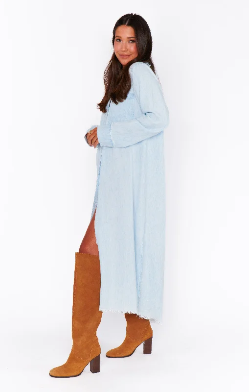 Wilmington Long Shirt Dress ~ Light Chambray