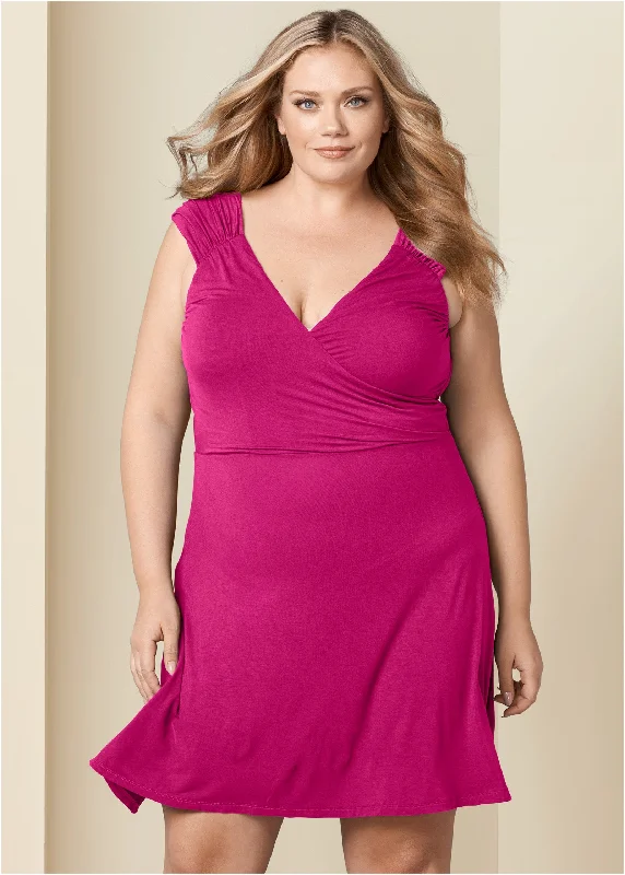 Draped front dress - Pink