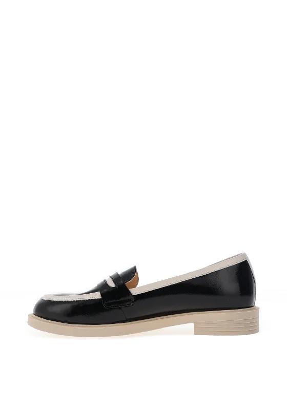 Bioeco by Arka Monochrome Patent Loafers, Black & White