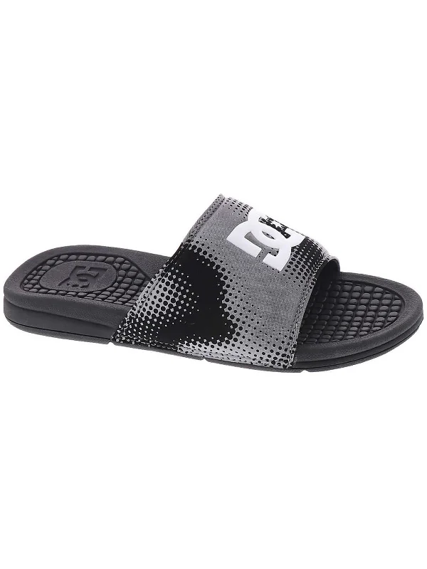 Bolsa Mens Faux Leather Logo Pool Slides