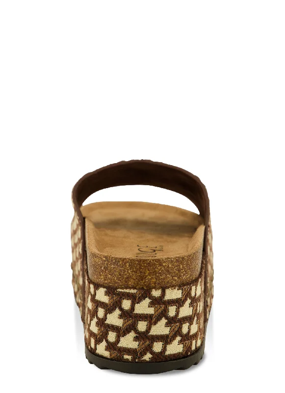 Cork Footbed Platform Slide Sandals