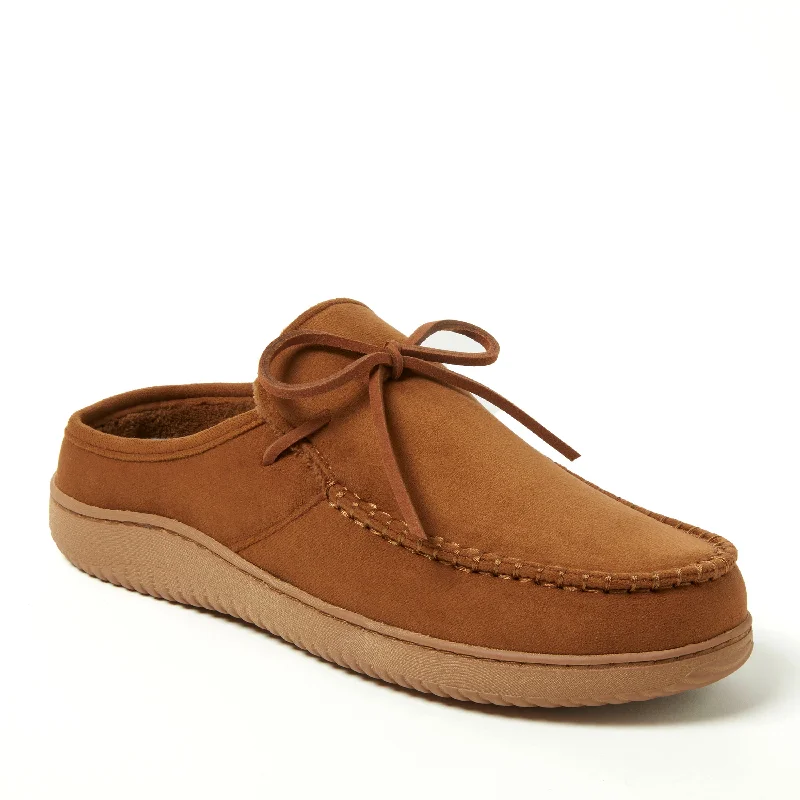 Dearfoams Men's Fowler Moccasin Toe Clog With Tie