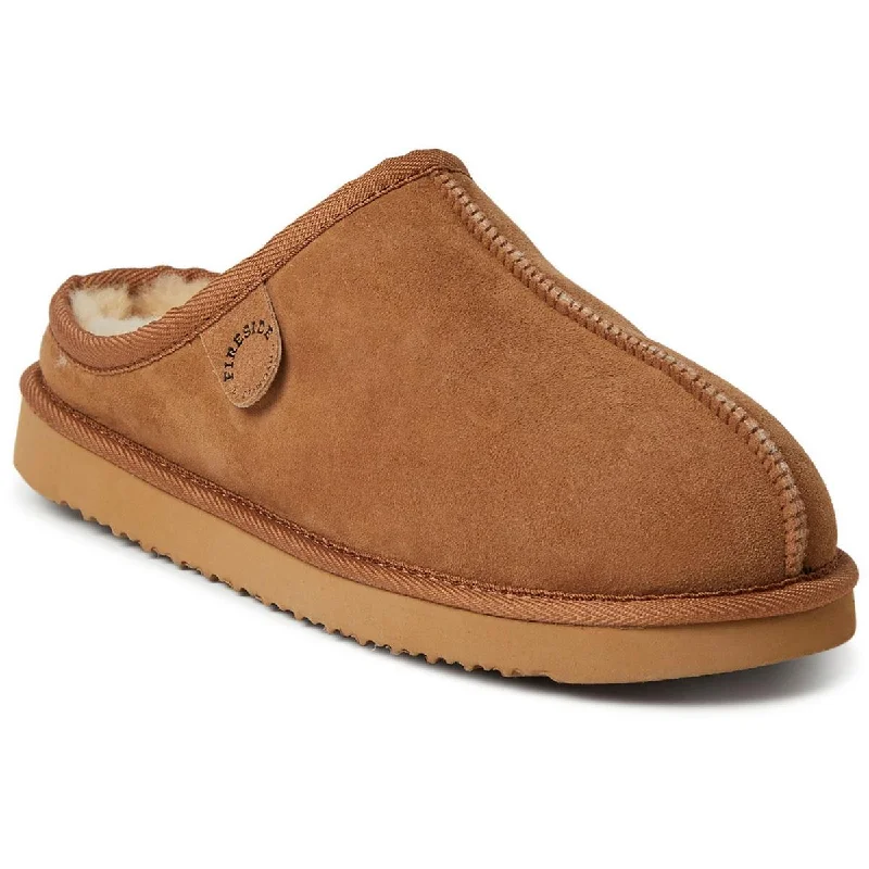 Fireside by Dearfoams Mens Suede Moccasin Slippers