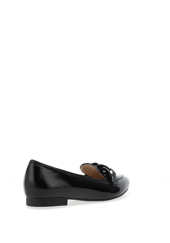 Gabor Patent Pointed Toe Loafers, Black