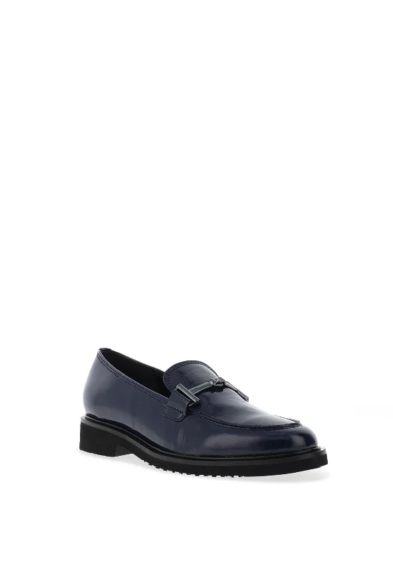 Gabor Womens Patent Leather Loafers, Marine