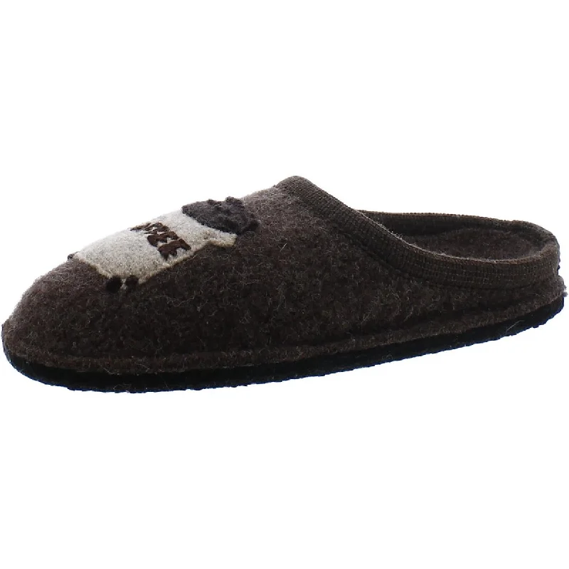 Haflinger Mens Wool Slip-On Slide Slippers