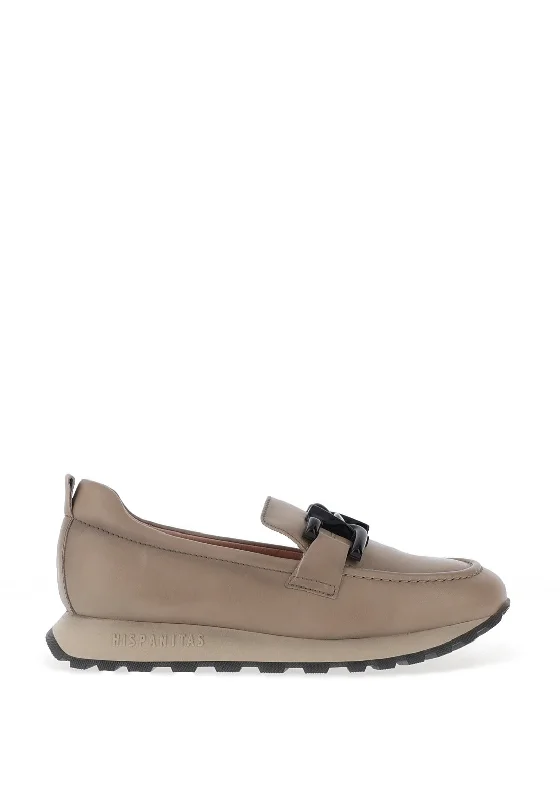 Hispanitas Loira Leather Buckle Loafer, Taupe