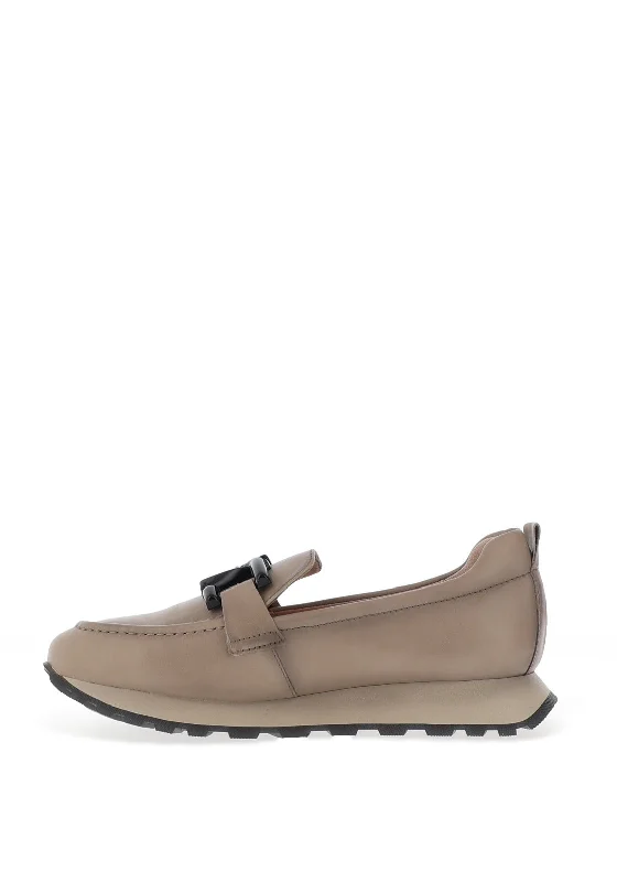 Hispanitas Loira Leather Buckle Loafer, Taupe