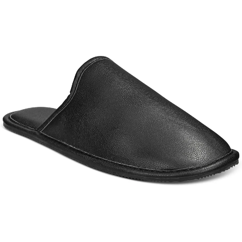 INC Mens Faux Leather Slip On Slide Slippers