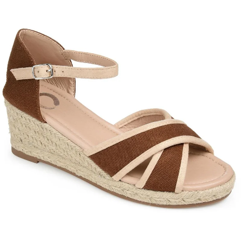 Journee Collection Womens Brene Open Toe Buckle Wedge Sandals