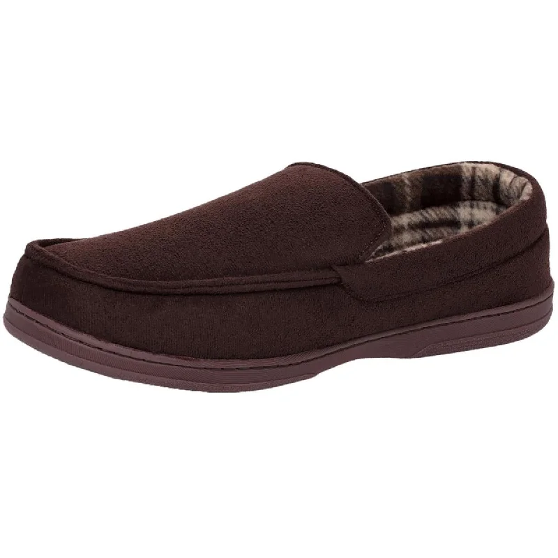 Khombu Mens Microsuede Slip-On Moccasin Slippers