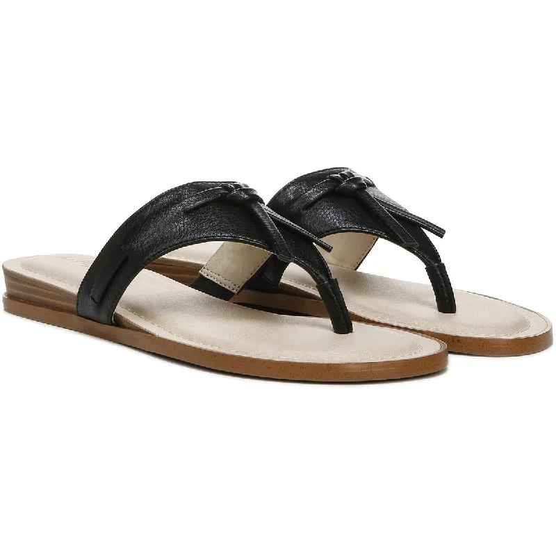 LifeStride Womens Rio Faux Leather Pebbled Flip-Flops