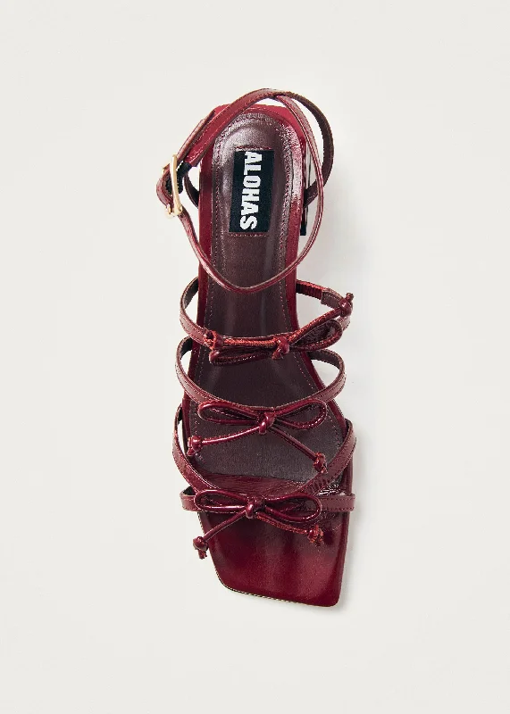 Luzelle Onix Burgundy Leather Sandals