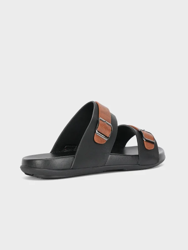 Mens ""AWAD"" Casual Buckled Adorned Slippers