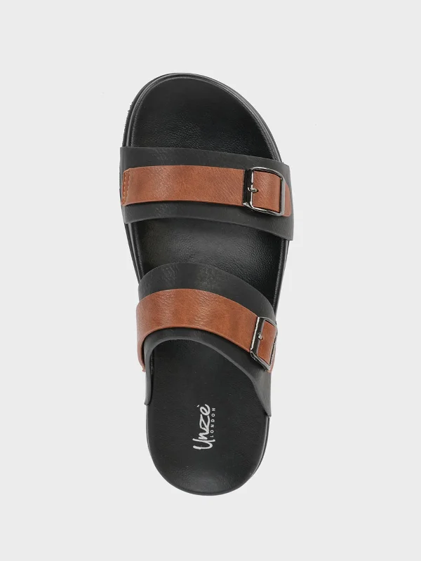 Mens ""AWAD"" Casual Buckled Adorned Slippers