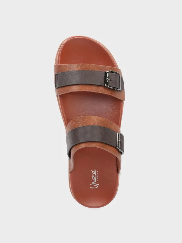 Mens ""AWAD"" Casual Buckled Adorned Slippers